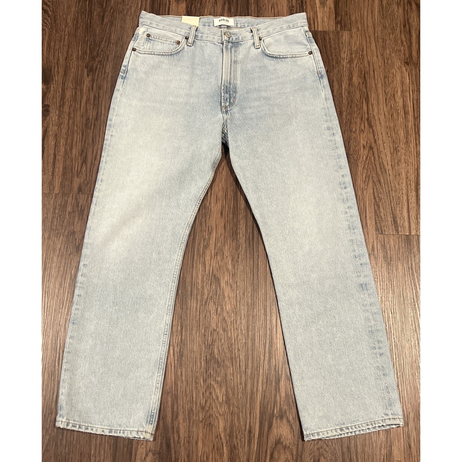 Agolde Mia Organic Denim Jean Mid Rise Straight Size 30 Style A9022b-1141